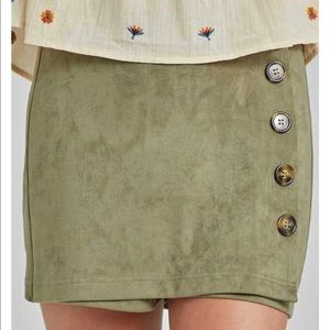 Altar’d State Cute As Button Suede Skort